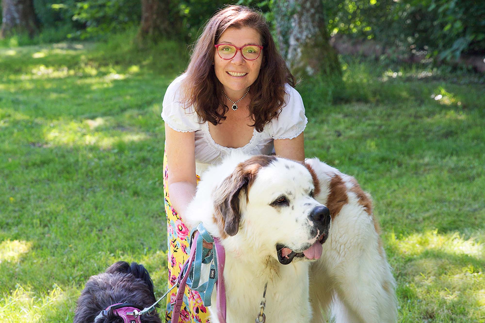 Andrea Huber mit ihren Hunden